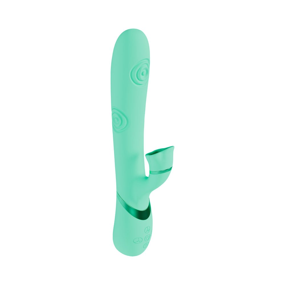VIVE Fiore Rechargeable G-Spot Air Wave and Tapping Flared Clit Stimulator Green - Image 4