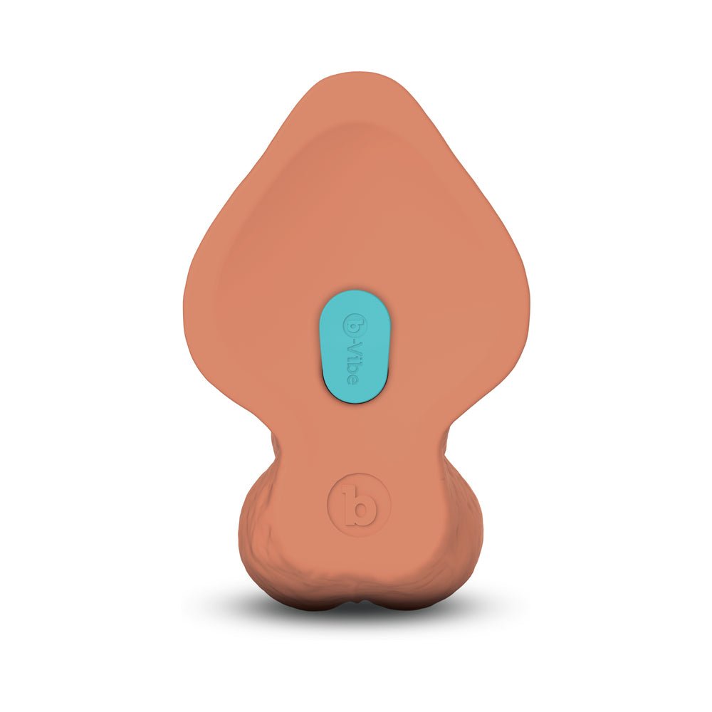 b-Vibe Slipskin Realistic Silicone Dildo 10 in. Curved Mocha - Image 5