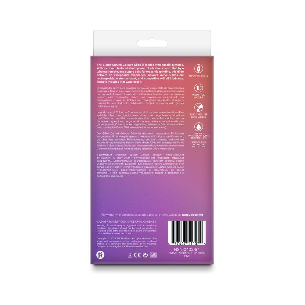 Colours Curve Vibrating 6 in. Dildo Pink - Image 4