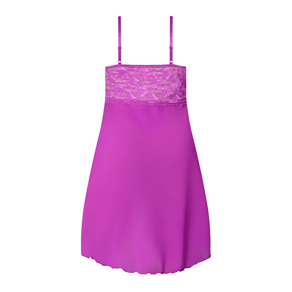Magic Silk Butterfly Fantasies Gown & Thong Set Neon Purple L/XL - Image 5