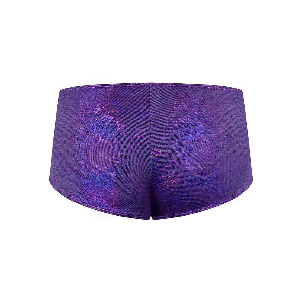Magic Silk Glimmer Mini Boy Short Purple Disco S/M - Image 4
