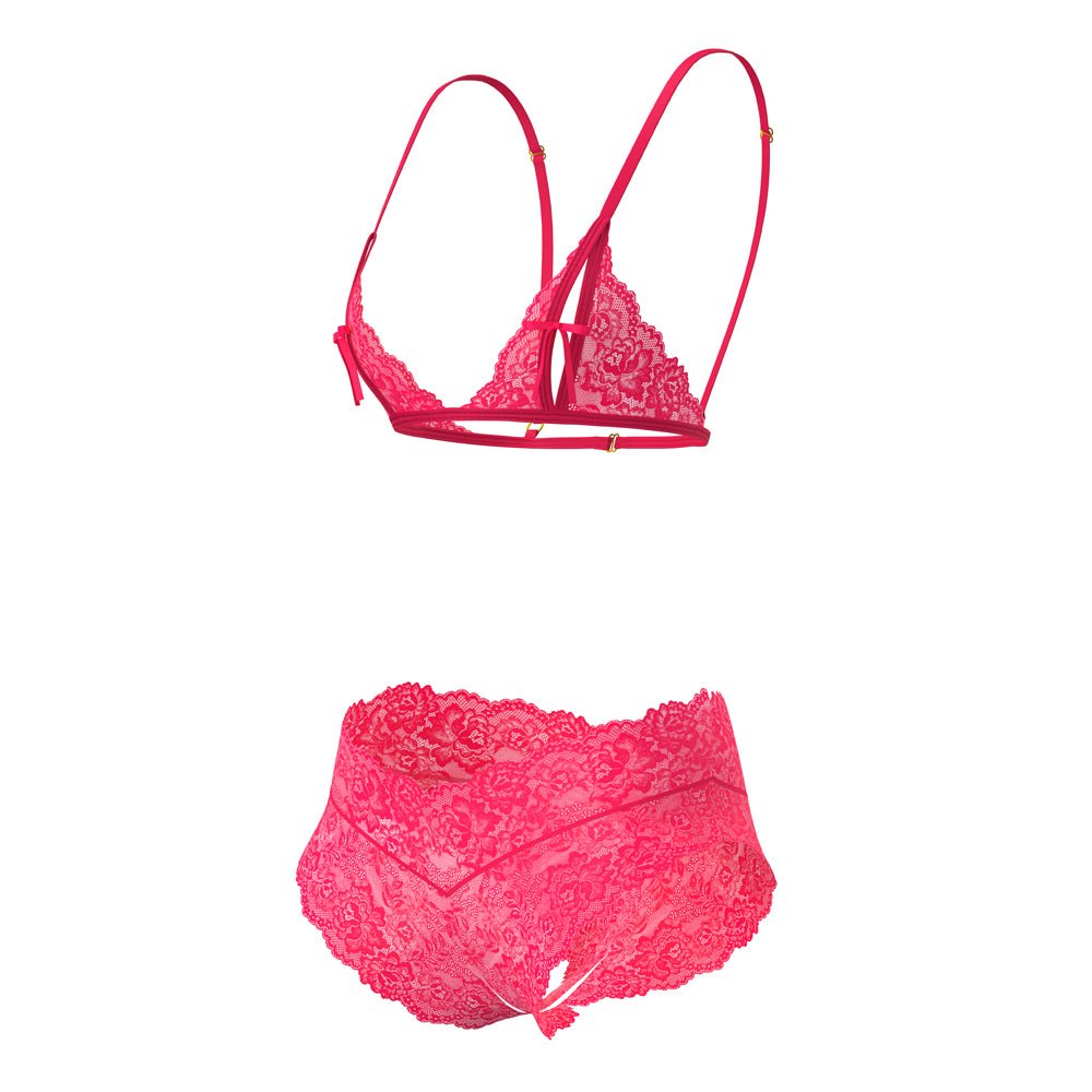 Magic Silk Get It Girl Peek-a-Boo Bralette & Split Crotch Boy Short Diva Pink L/XL - Image 5
