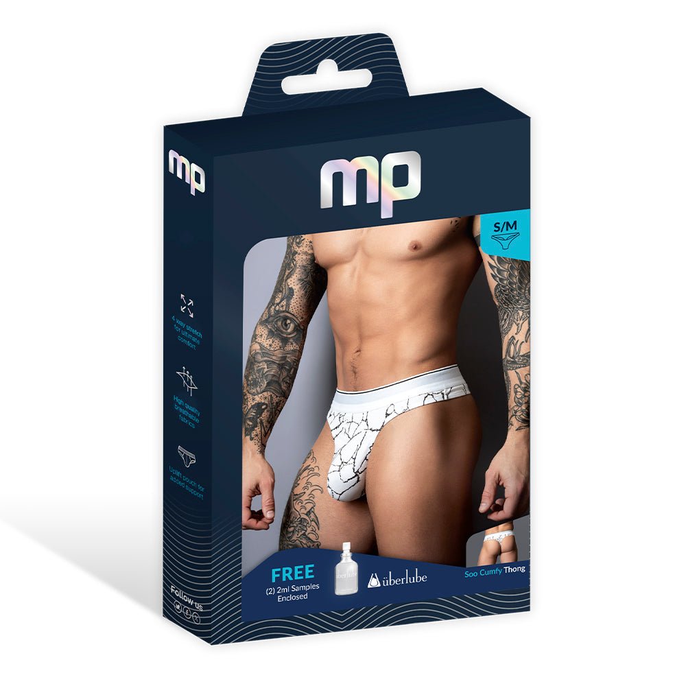 Male Power Soo Cumfy Thong Black/White L/XL - Image 5