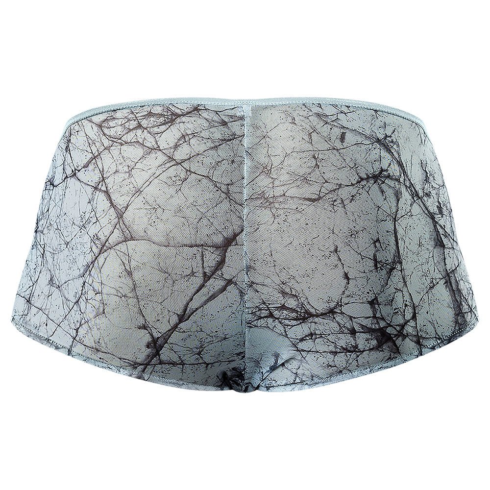 Male Power Marble Mesh Micro Mini Short Silver Blue S - Image 5