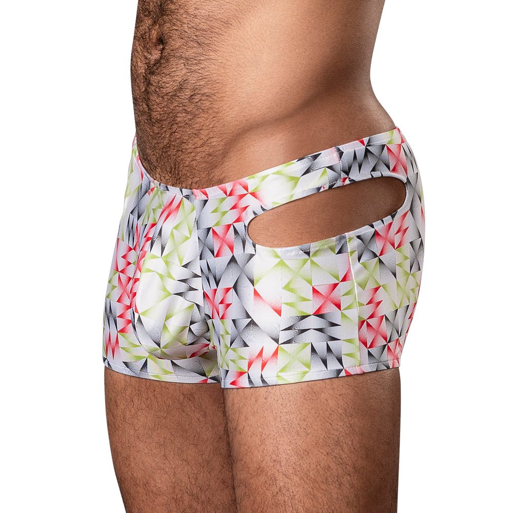 Male Power Cut It Out! Cutout Mini Short Red/Black M - Image 2