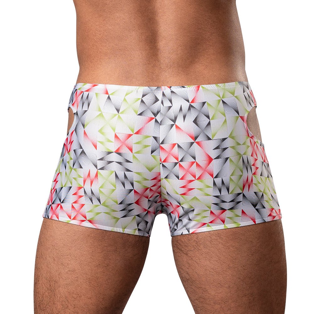 Male Power Cut It Out! Cutout Mini Short Red/Black M - Image 3