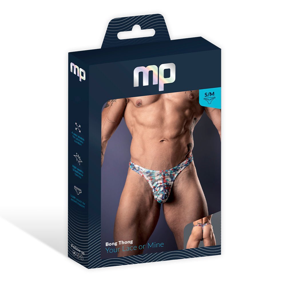 Male Power Your Lace Or Mine Bong Thong Geometric L/XL - Image 6