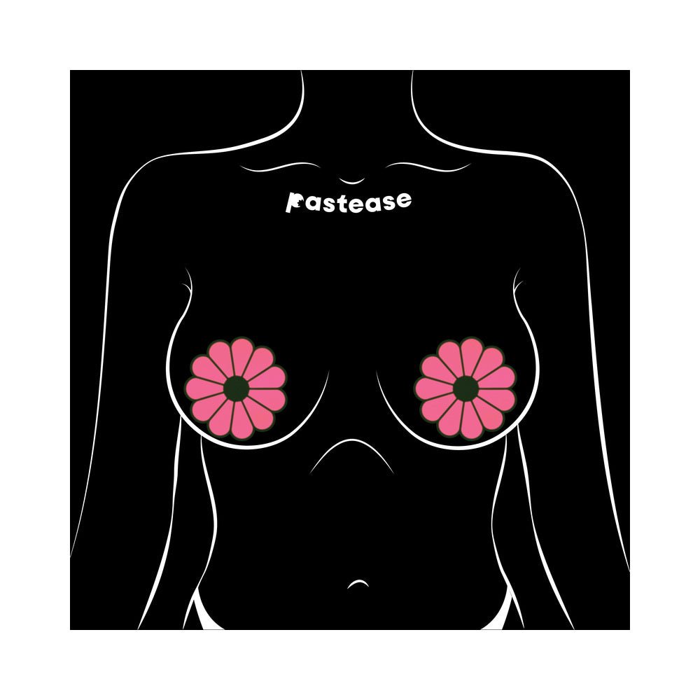 Pastease Daisy: Neon Green & Glow-in-the-Dark Neon Pink Petal Pasties Nipple Covers - Image 5