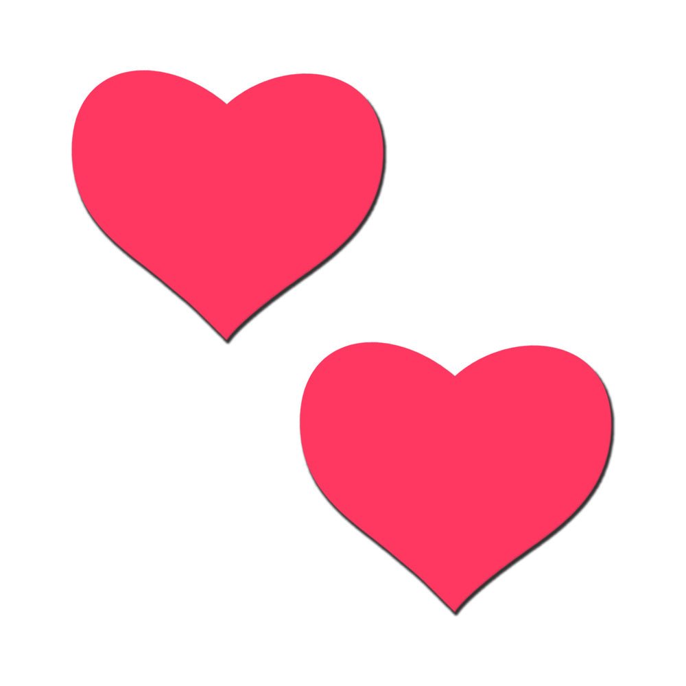 Pastease Love: Glow-in-the-Dark Neon Pink Heart Pasties Nipple Covers