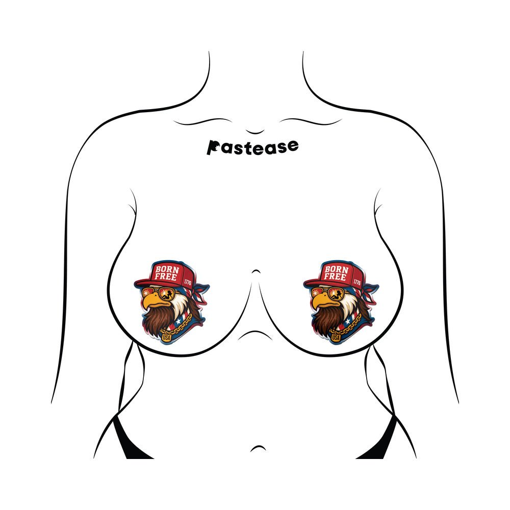 Pastease Patriotic Born Free Red White & Blue American Glory Eagle Nipple Covers - Image 3
