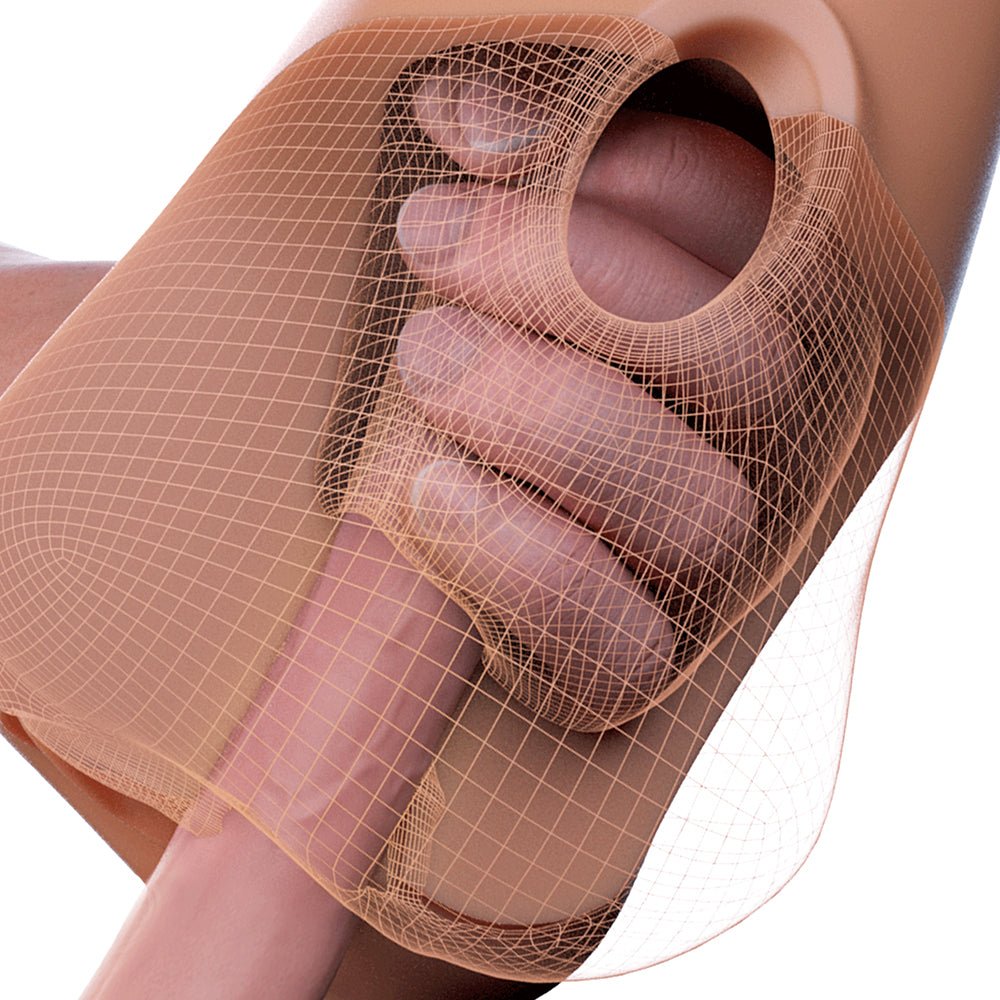 PDX Plus Double Pounder Vibrating Squeeze Stroker Brown - Image 3