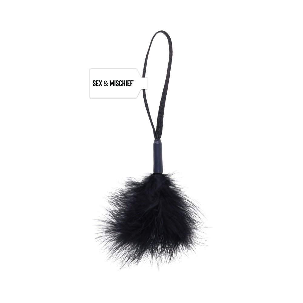 Sportsheets Sex & Mischief Peaches ''n CreaMe Wrist Feather Tickler Black