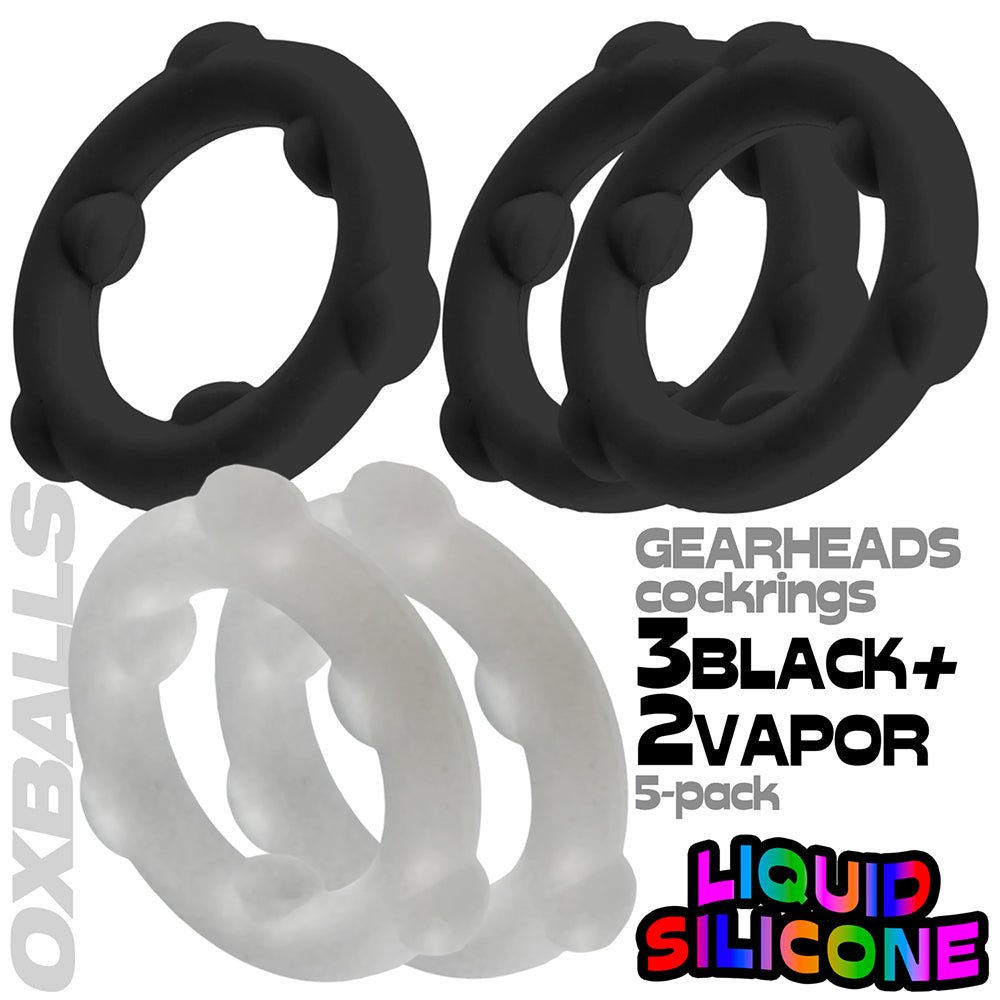 Oxballs Gearheads 5-Pack Spinner Rings Black/Vapor - Image 4