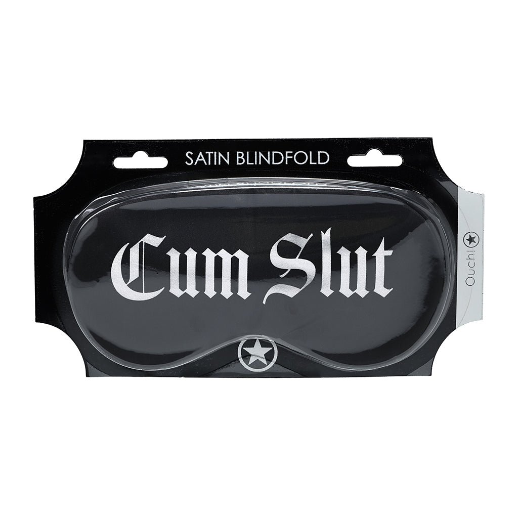 Ouch! Cum Slut Printed Mask Satin Black - Image 3