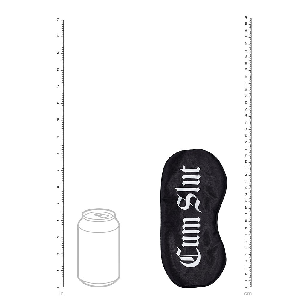 Ouch! Cum Slut Printed Mask Satin Black - Image 4