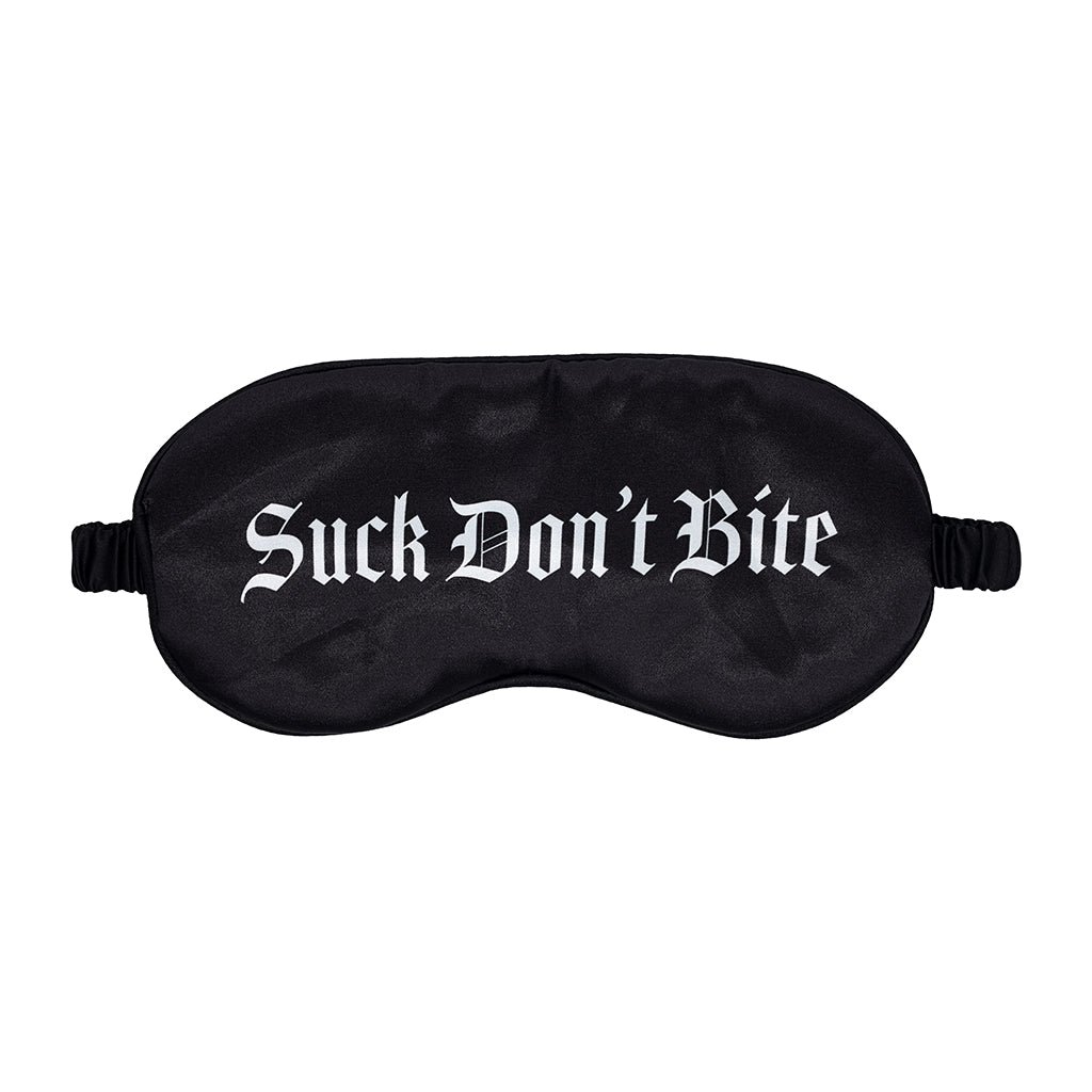 Ouch! Suck Don''t Bite Printed Mask Satin Black