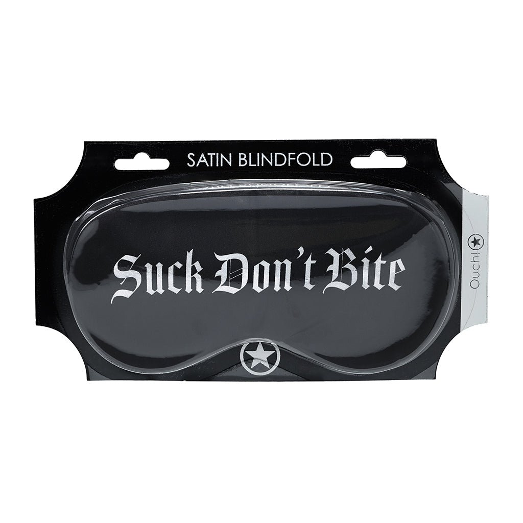 Ouch! Suck Don''t Bite Printed Mask Satin Black - Image 3