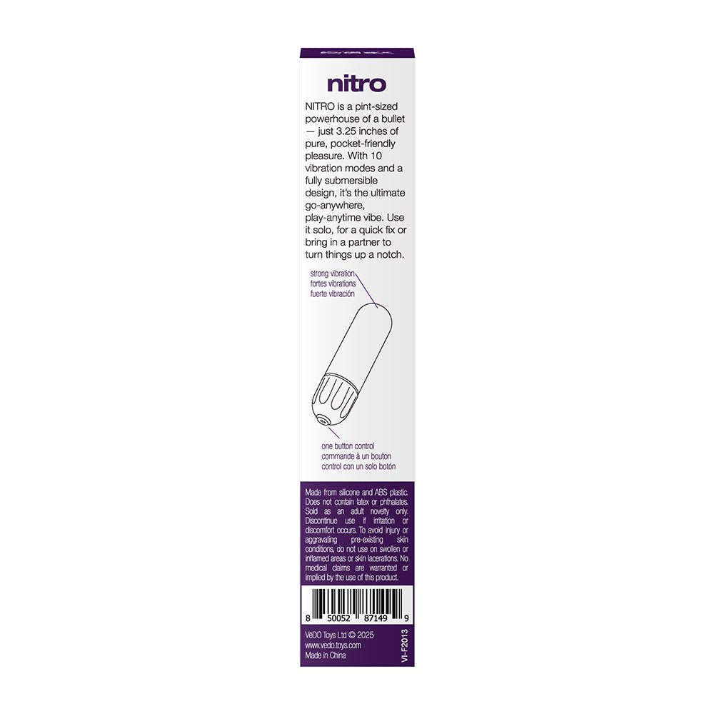 VeDO Nitro Rechargeable Bullet Vibe Purple - Image 6