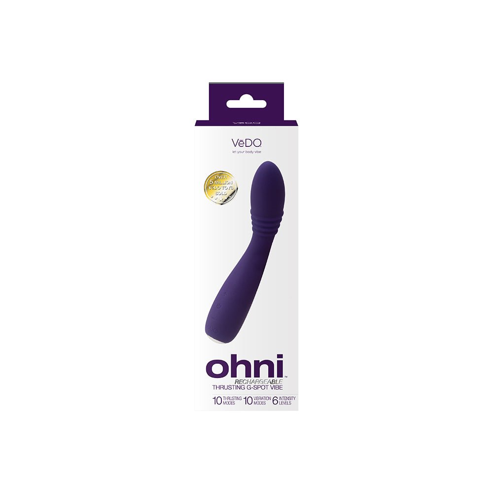 VeDO Ohni Rechargeable G-Spot Thrusting Vibe Purple - Image 5