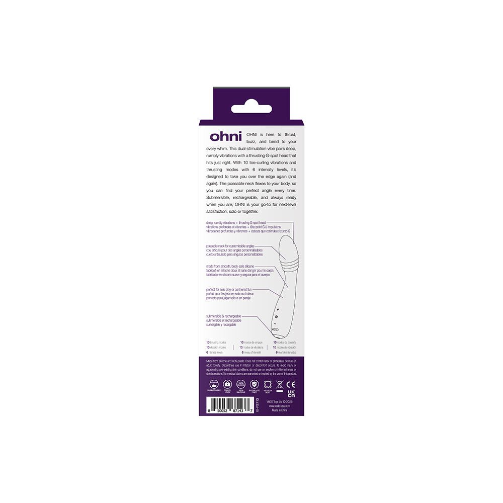 VeDO Ohni Rechargeable G-Spot Thrusting Vibe Purple - Image 6
