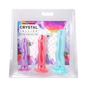 Crystal Jellies Dong Starter 3-Piece Set Purple/Pink/Teal