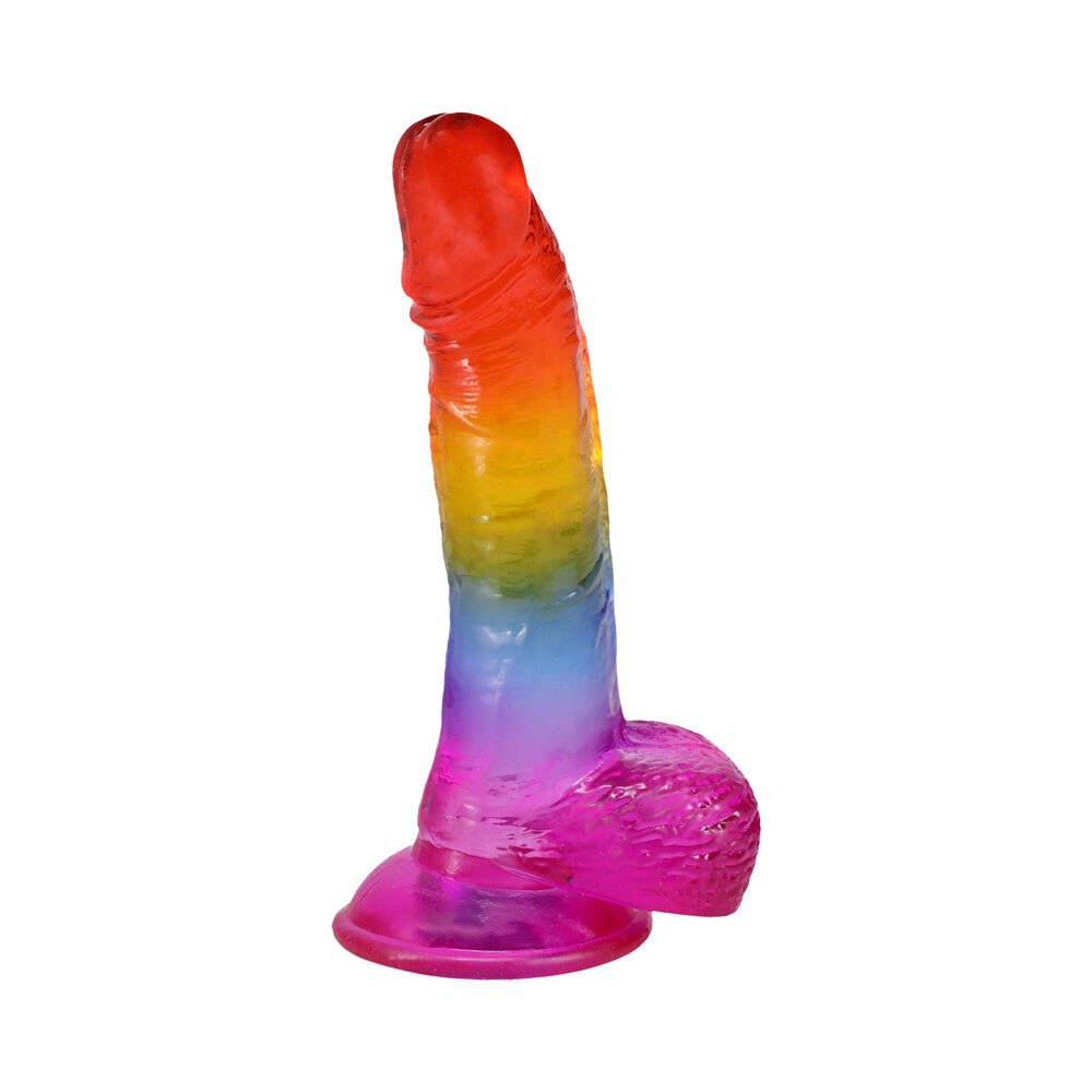 Crystal Jellies 8.5 in. Realistic Cock with Balls Rainbow - Image 2