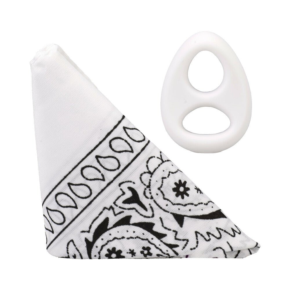Rock Solid The Code Silicone C-Ring with Bandana White/Black - Image 2