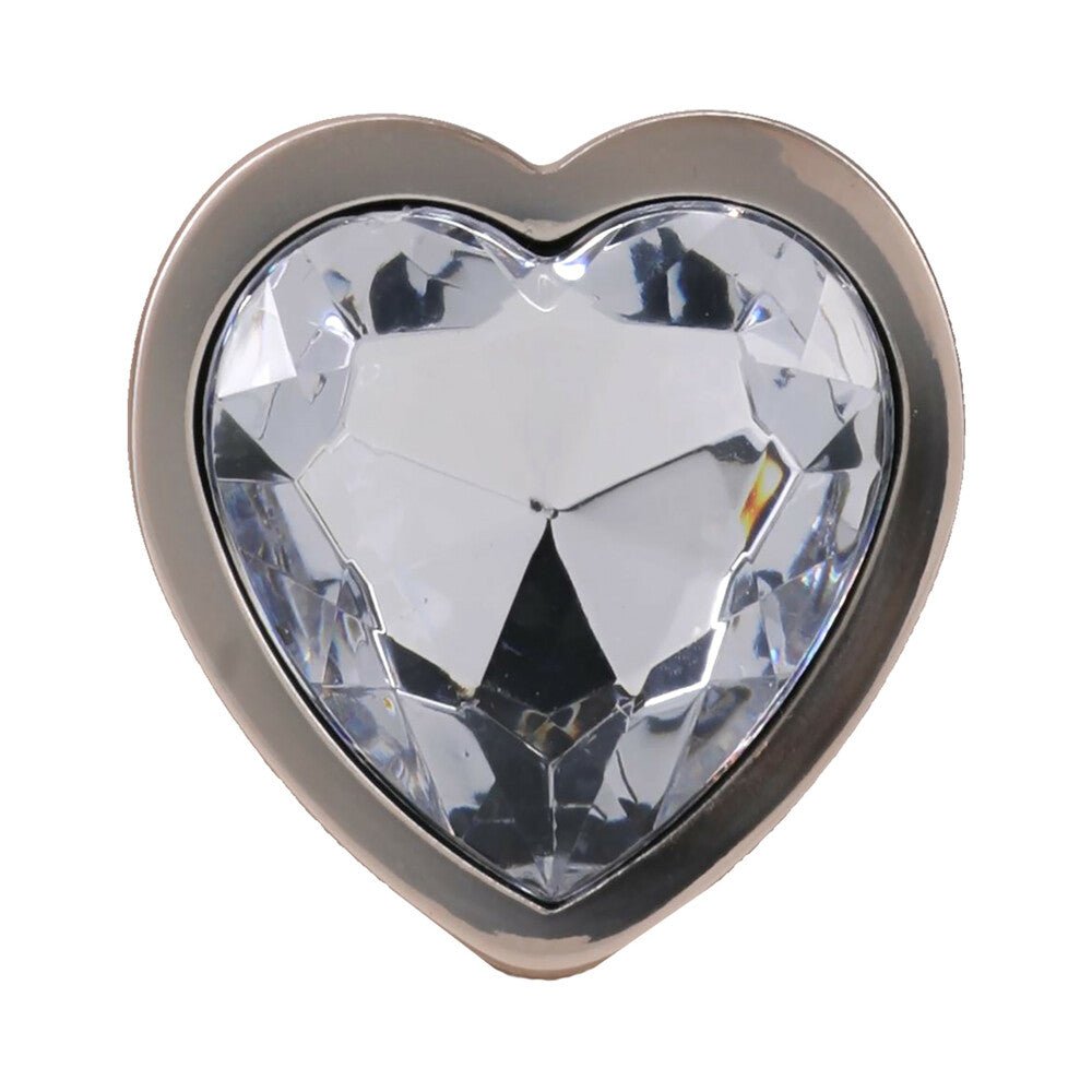 Booty Bling Heart Diamond Jeweled Metal Plug Gold Small - Image 4