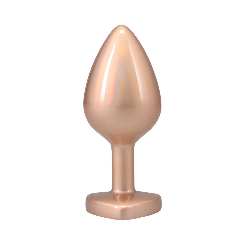 Booty Bling Heart Diamond Jeweled Metal Plug Gold Medium - Image 2