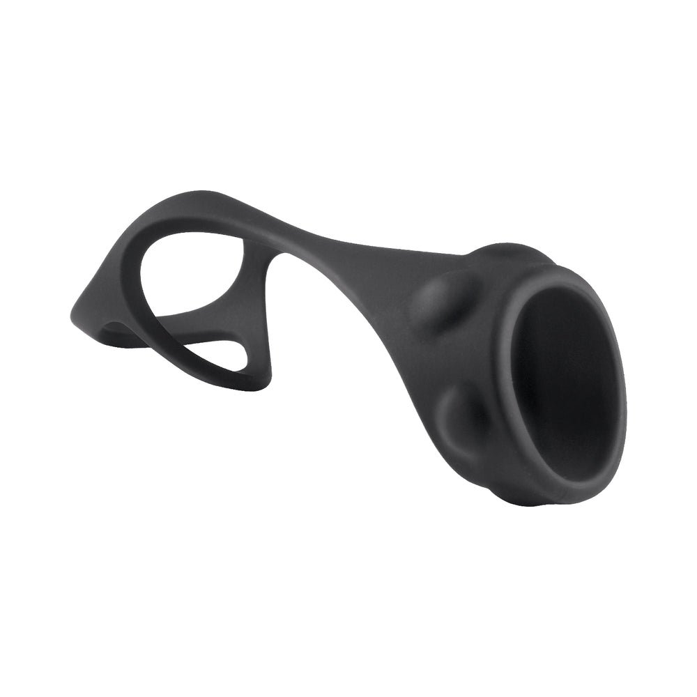 Enhancer Textured Cock Strap & Ball Stretcher Black - Image 2