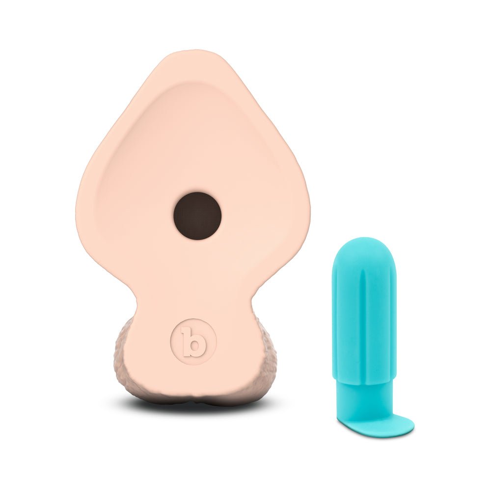 b-Vibe Slipskin Realistic Silicone Dildo 8 in. Girthy Cream - Image 5