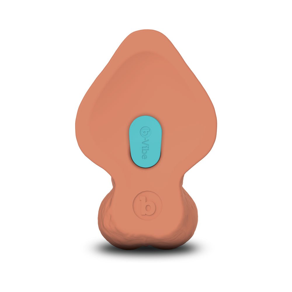 b-Vibe Slipskin Realistic Silicone Dildo 9 in. Curved Mocha - Image 6
