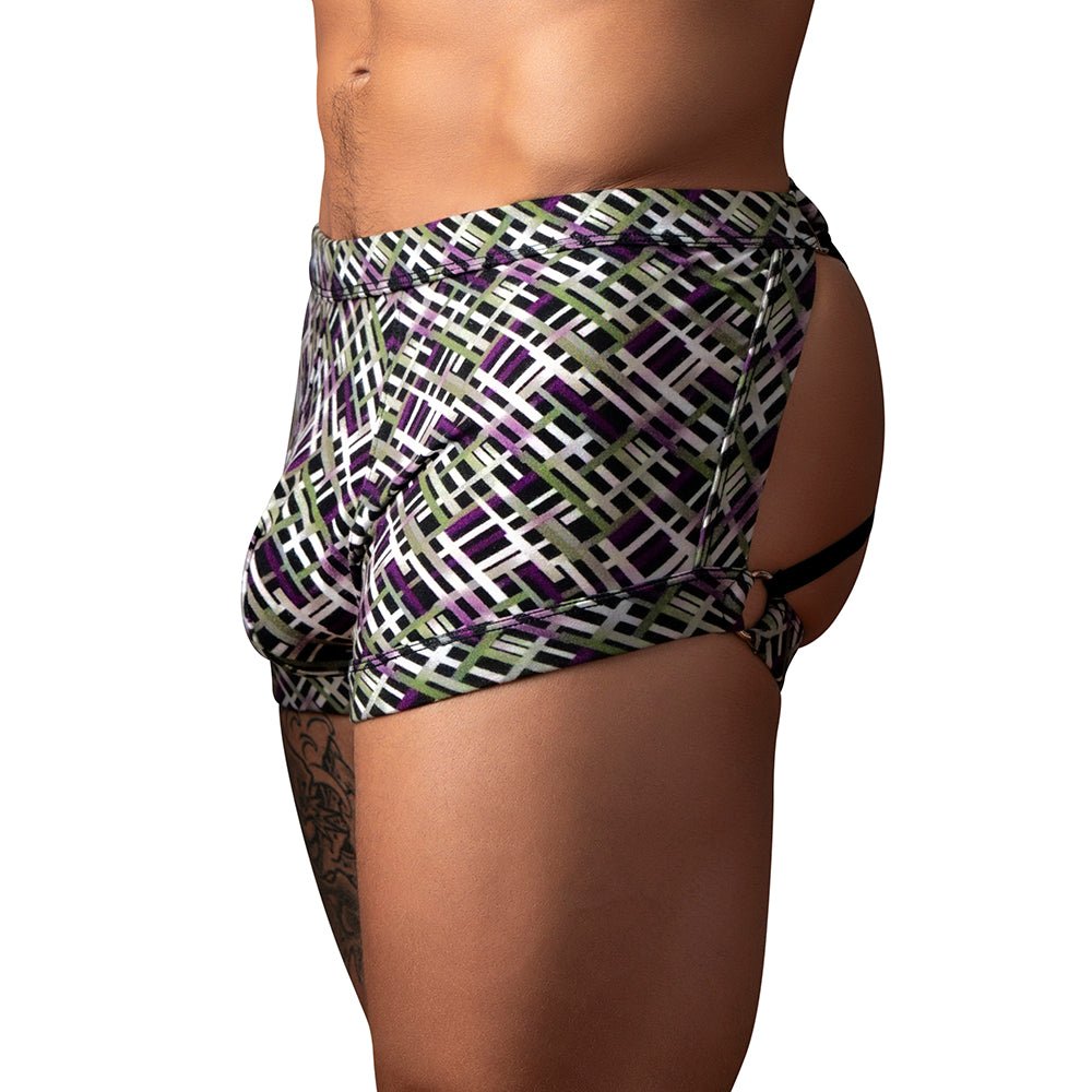 Male Power Gridlock''d Short with Strap Print M - Image 2