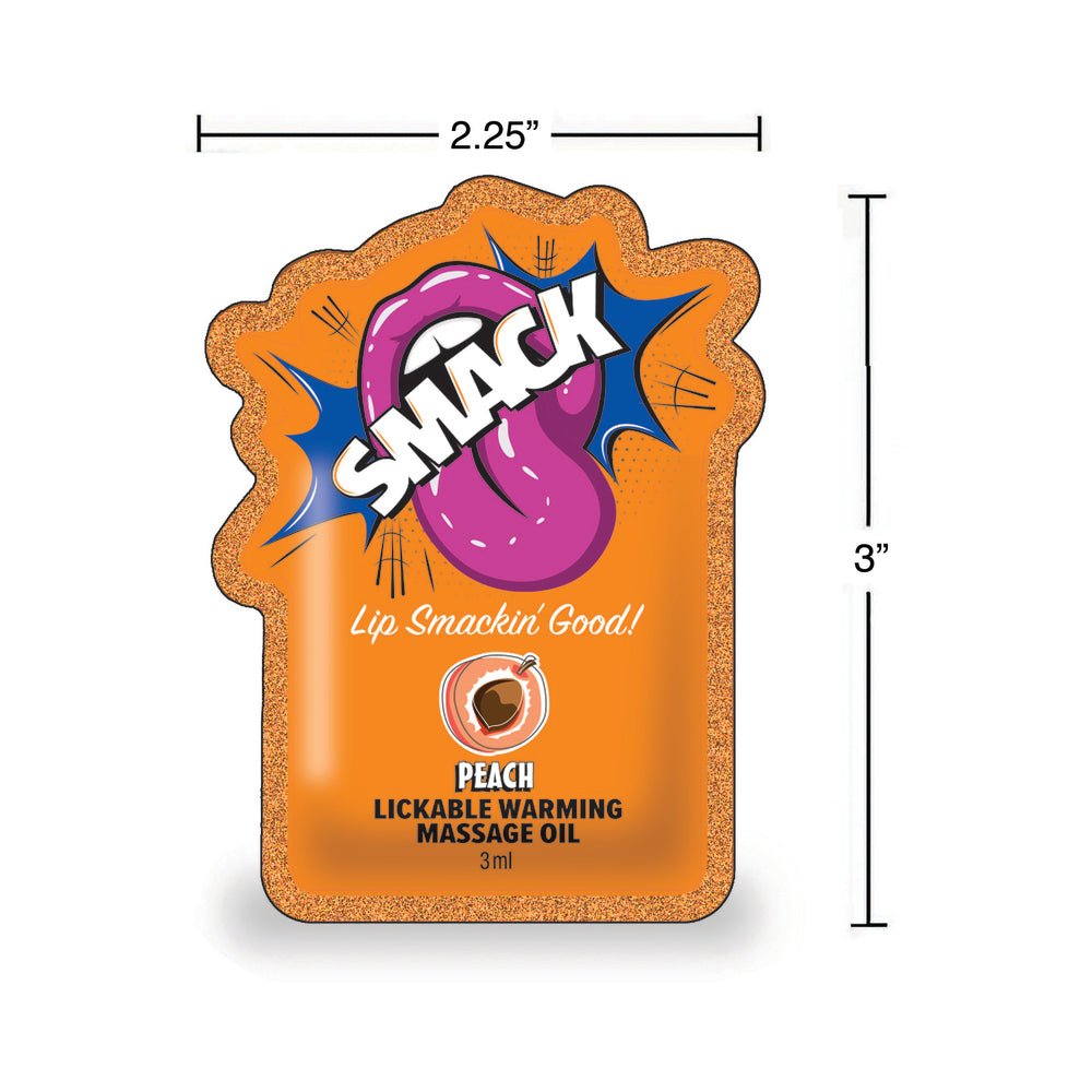 Smack Lickable Massage Oil 3 ml Pouch Peach 36-Piece Display - Image 4