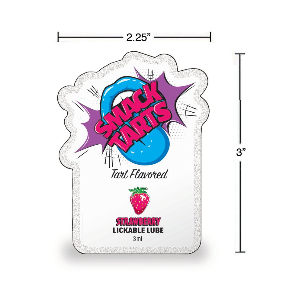 Smack Tarts Lickable Lube Sour Strawberry 3 ml Pouch 36-Piece Display - Image 3