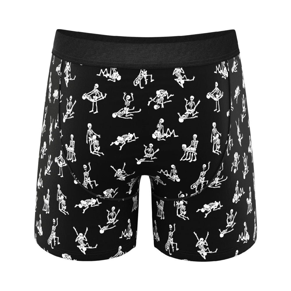 Shinesty The Bare Back Bones Glow-in-the-Dark Skeletons Ball Hammock Pouch Underwear with Fly L - Image 3