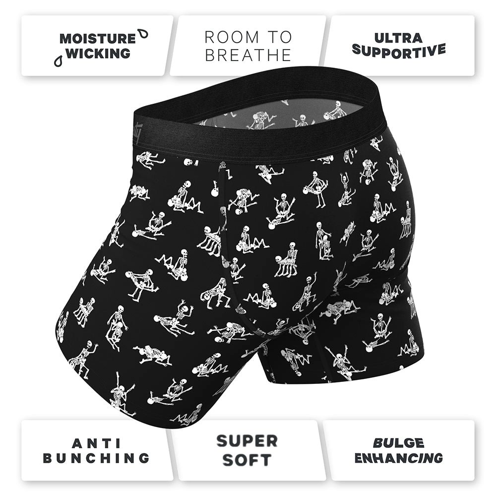 Shinesty The Bare Back Bones Glow-in-the-Dark Skeletons Ball Hammock Pouch Underwear with Fly L - Image 6