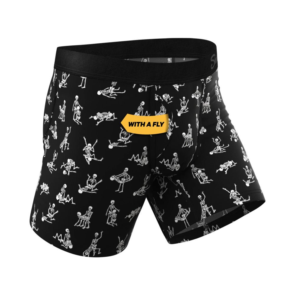 Shinesty The Bare Back Bones Glow-in-the-Dark Skeletons Ball Hammock Pouch Underwear with Fly 2XL - Image 2