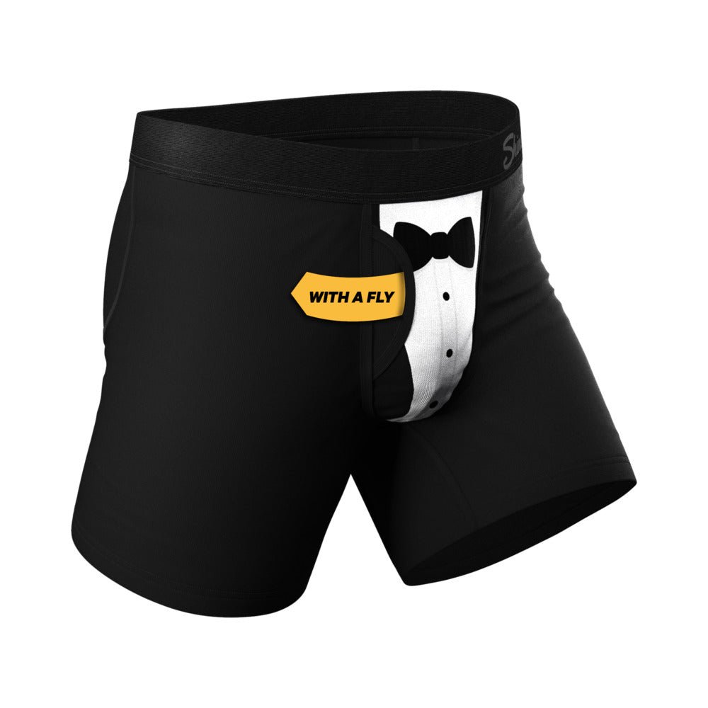 Shinesty The 009 Black Tuxedo Ball Hammock Pouch Underwear with Fly L - Image 2
