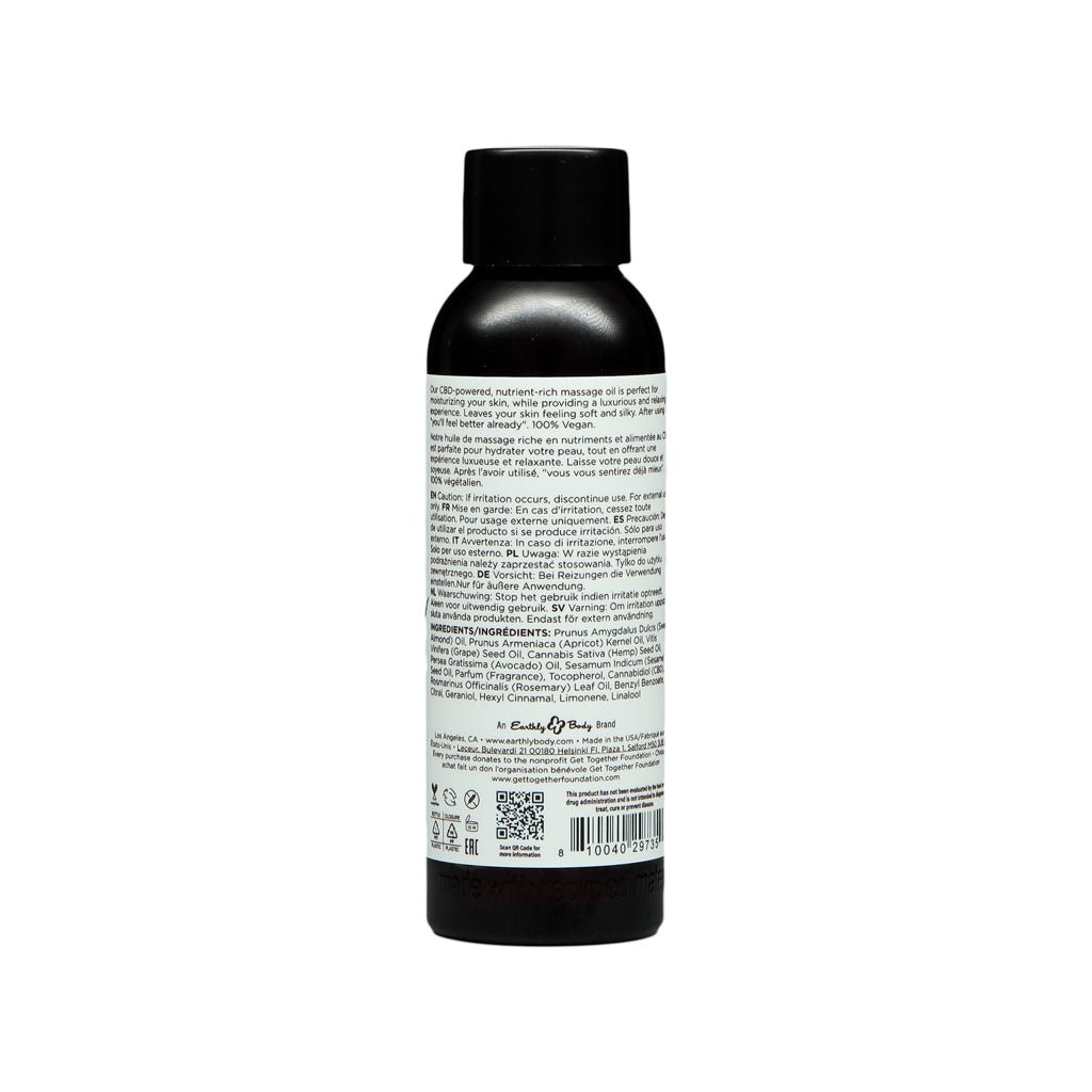 Earthly Body Hemp Seed CBD Relaxing Massage and Body Oil Naked in the Woods 2 oz. - Image 2