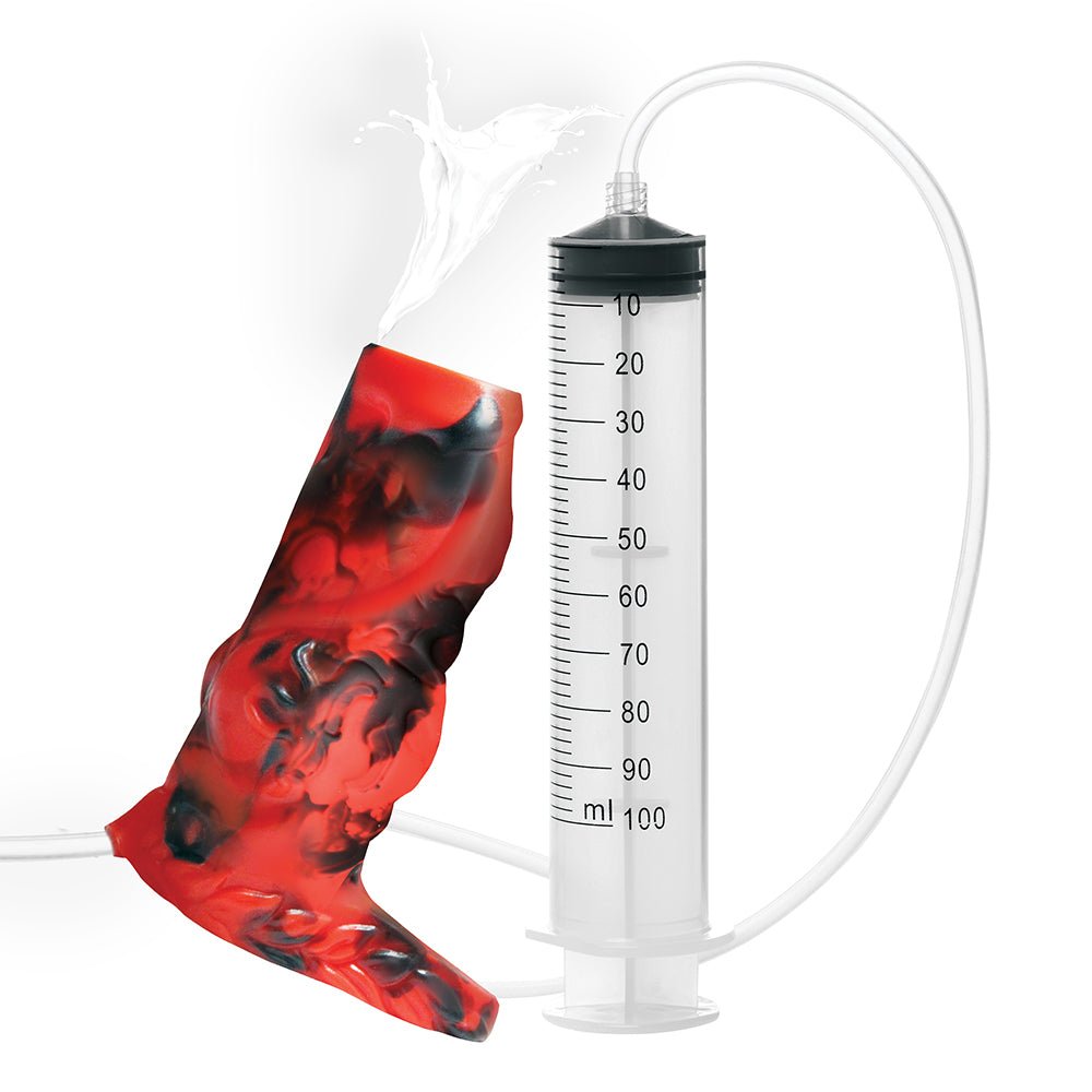 Creature Cocks Hell Hound Squirting Silicone Penis Enhancer Red - Image 3