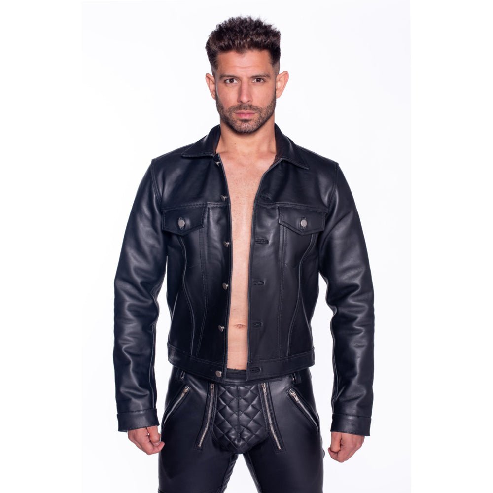 Prowler RED Leather Trucker Jacket 2XL - Image 4