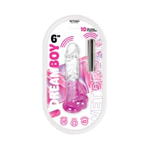 Wet Dreams Dream Boy 6 in. Jelly Dildo with Rechargeable Multi-Speed Bullet Clear/Magenta Gradient