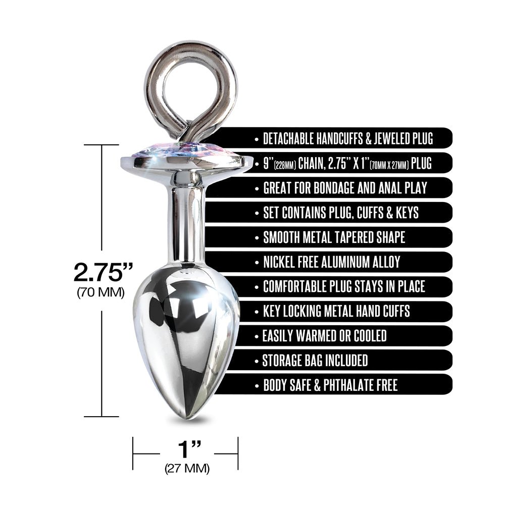 NIXIE Metal Butt Plug & Furry Handcuff Set Medium Unicorn - Image 5