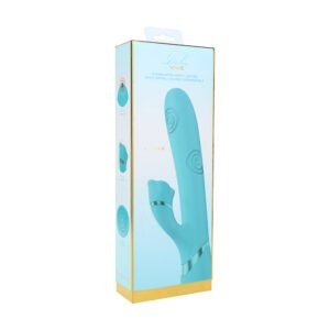 VIVE Fiore Rechargeable G-Spot Air Wave and Tapping Flared Clit Stimulator Blue