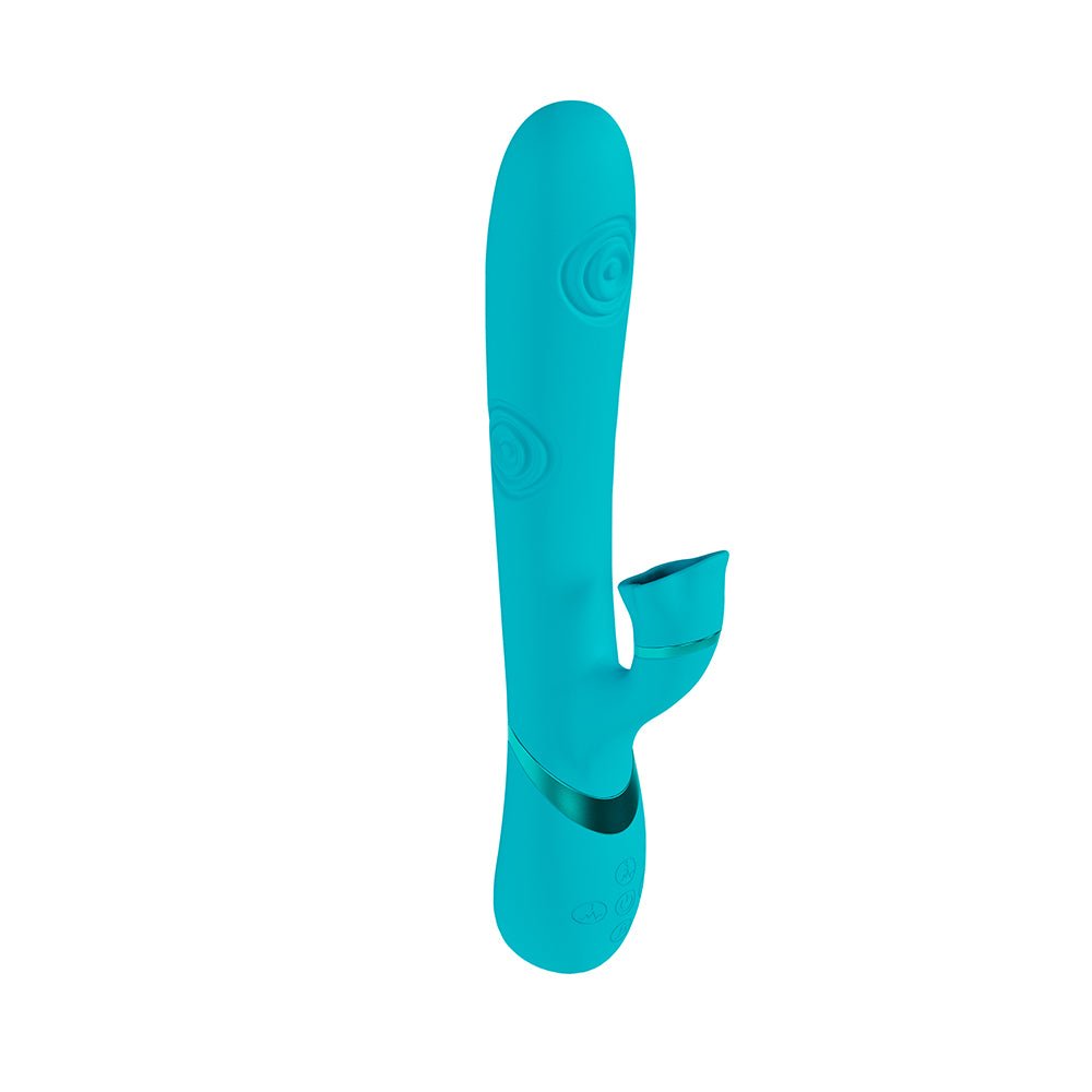VIVE Fiore Rechargeable G-Spot Air Wave and Tapping Flared Clit Stimulator Blue - Image 2