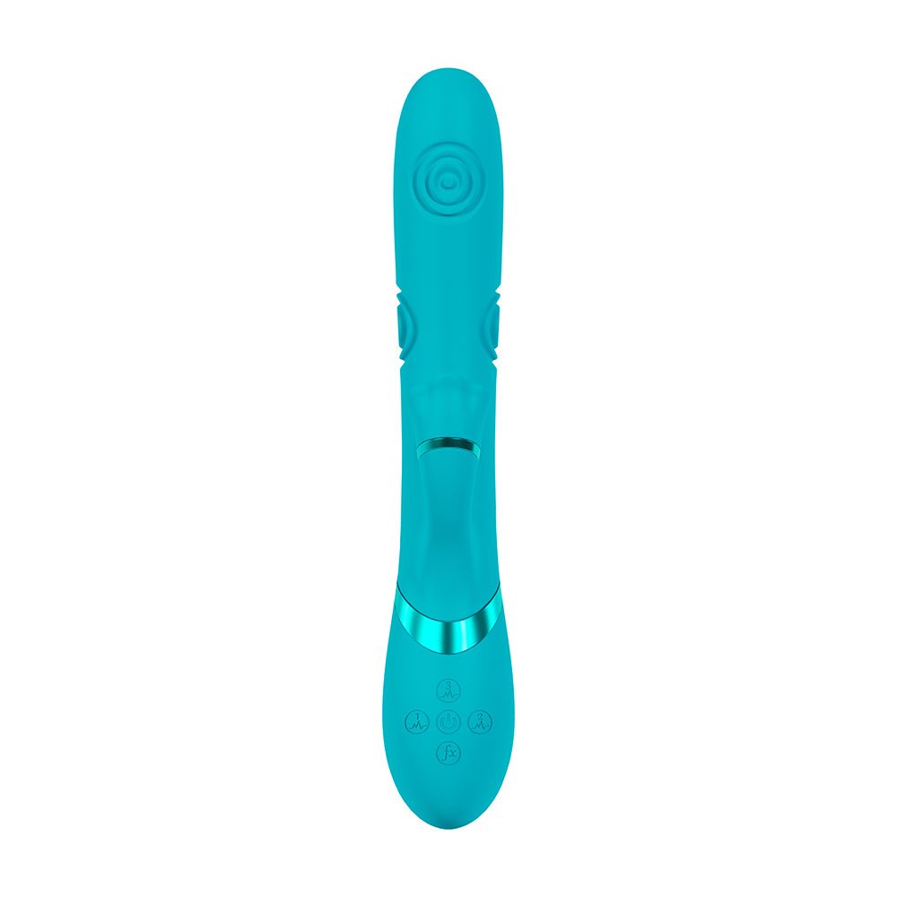 VIVE Fiore Rechargeable G-Spot Air Wave and Tapping Flared Clit Stimulator Blue - Image 3