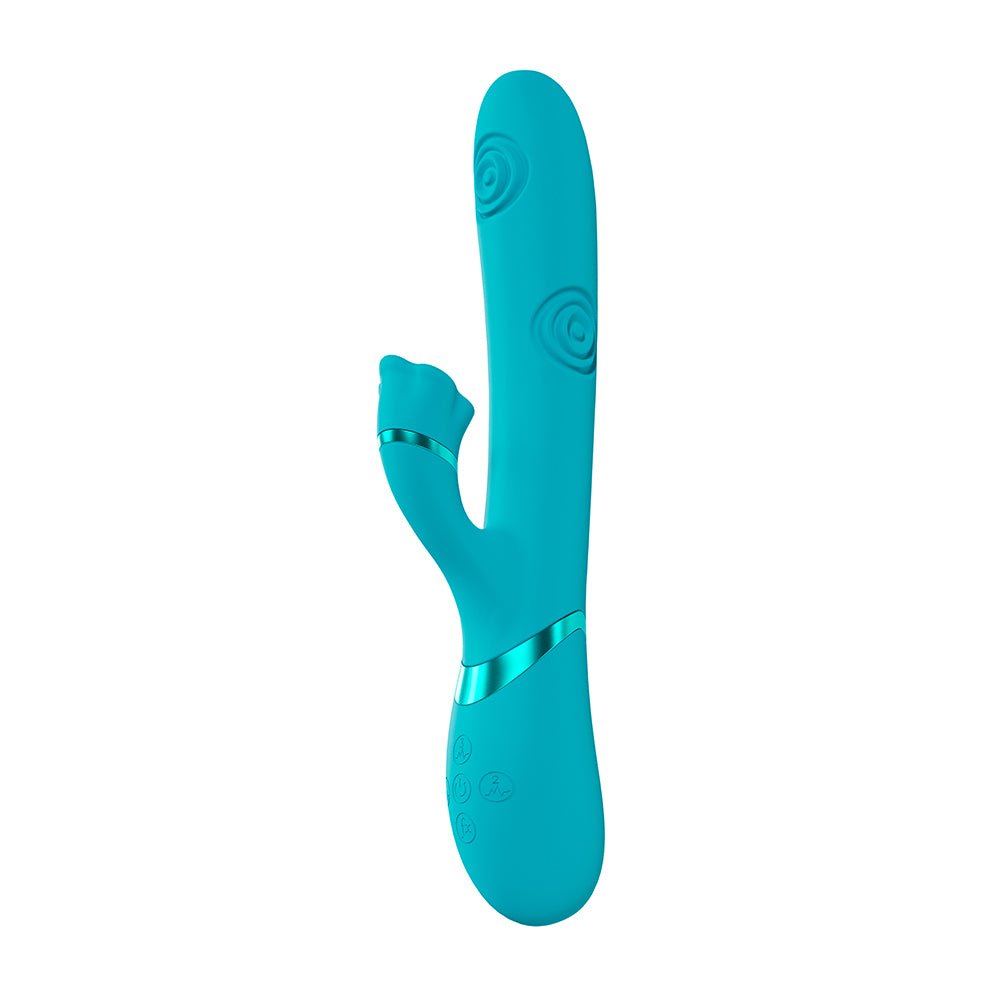 VIVE Fiore Rechargeable G-Spot Air Wave and Tapping Flared Clit Stimulator Blue - Image 4