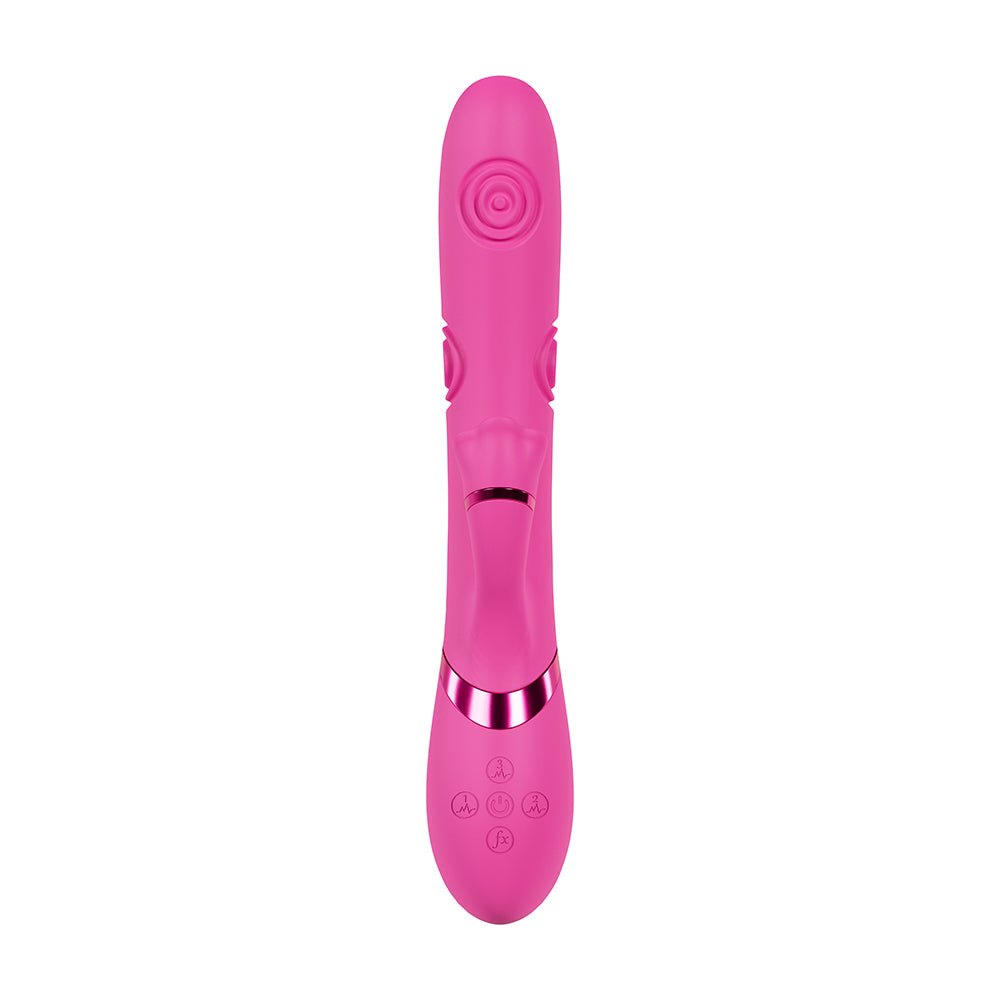 VIVE Fiore Rechargeable G-Spot Air Wave and Tapping Flared Clit Stimulator Pink - Image 4