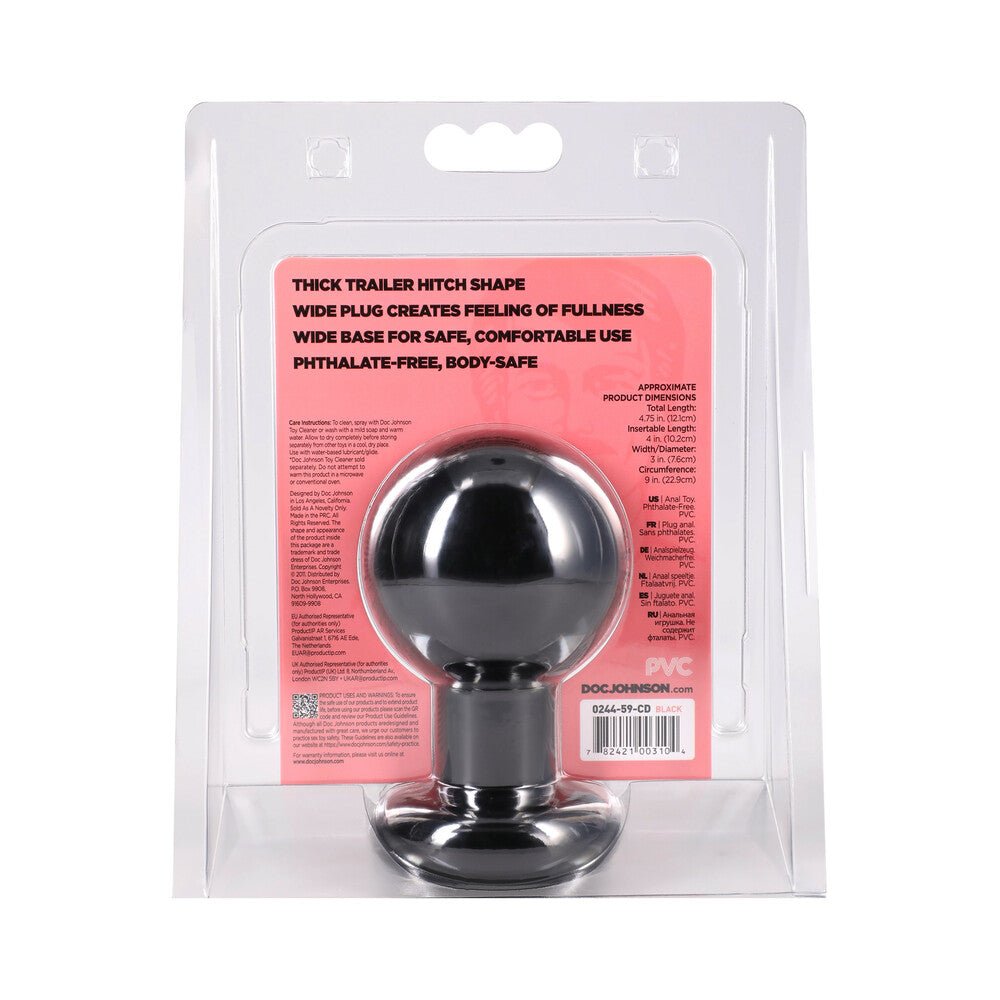 The Classic Round Butt Plug Black Large - Image 4